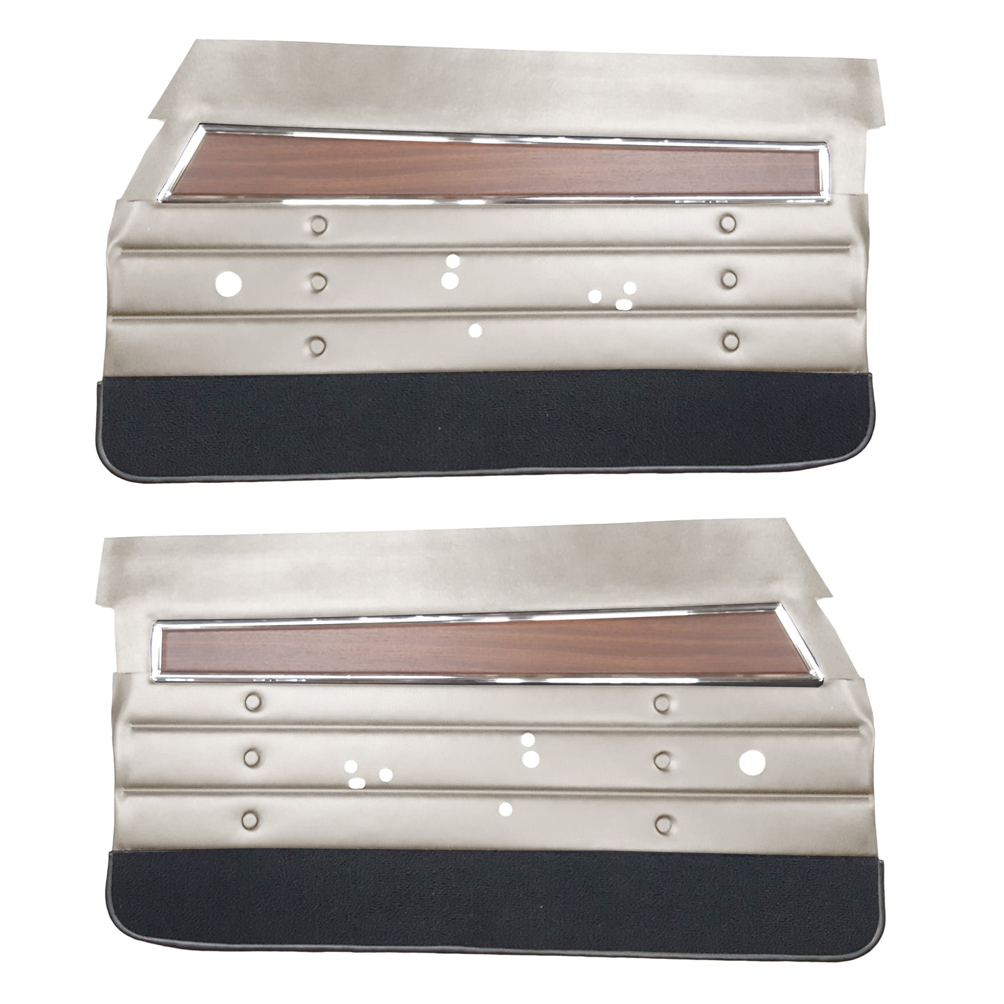 71 CUTLASS 'S'/442 SPORTS COUPE FRONT DOOR PANELS (UNASSEMBLED) - PEARL WHITE