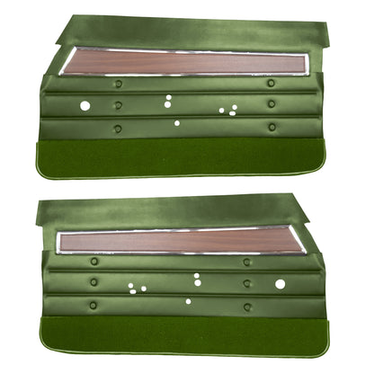 71 CUTLASS 'S'/442 SPORTS COUPE FRONT DOOR PANELS (UNASSEMBLED) - JADE GREEN