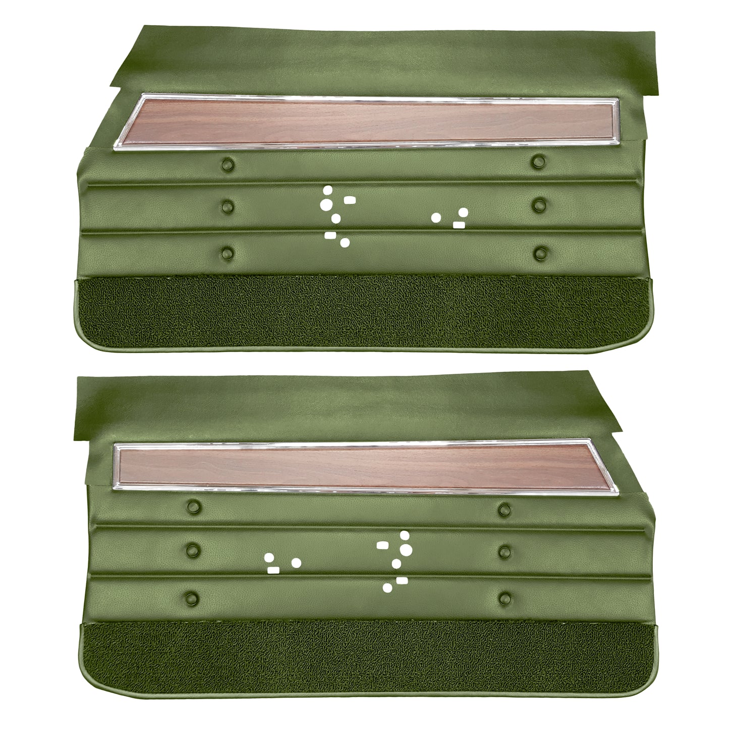 71 CUTLASS 'S'/442 HARDTOP COUPE FRONT DOOR PANELS (UNASSEMBLED) - JADE GREEN