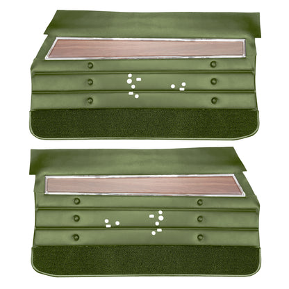 71 CUTLASS 'S'/442 HARDTOP COUPE FRONT DOOR PANELS (UNASSEMBLED) - JADE GREEN