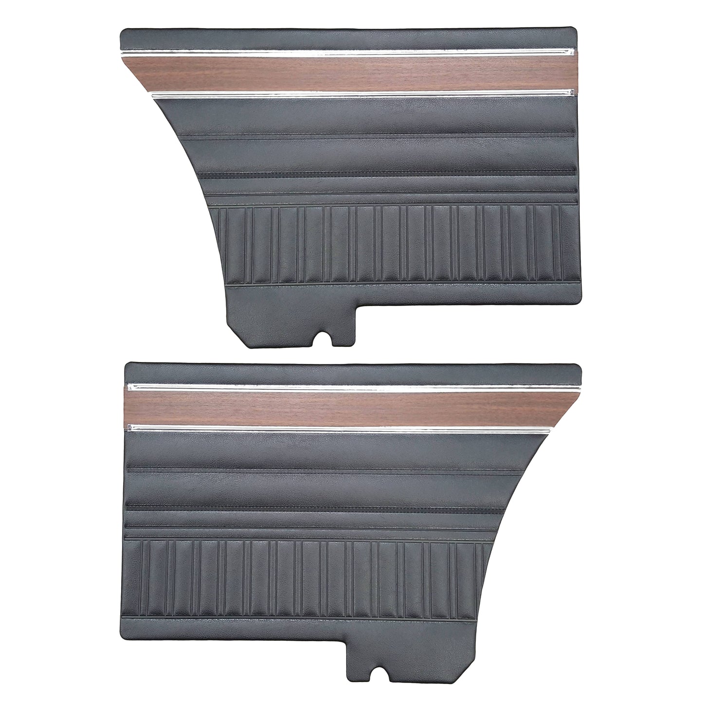 72 DEMON FASTBACK REAR PANELS (W/ WOOGRAIN & KNURLED CHROME) - BLACK