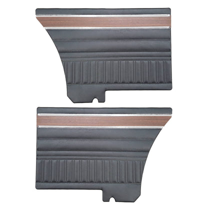 72 DEMON FASTBACK REAR PANELS (W/ WOOGRAIN & KNURLED CHROME) - BLACK