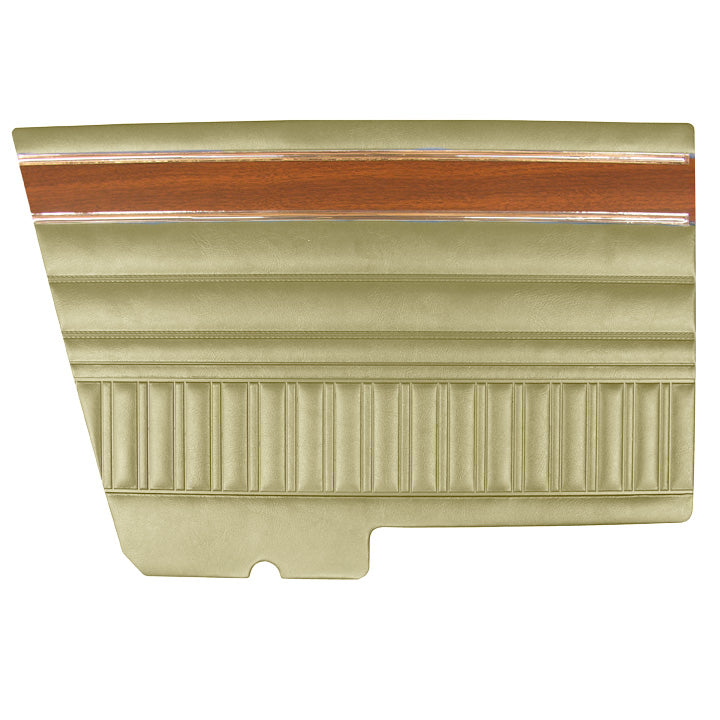 72 DART SWINGER/SCAMP HARDTOP REAR PANELS (W/ WOOGRAIN & KNURLED CHROME) - EMBER GOLD