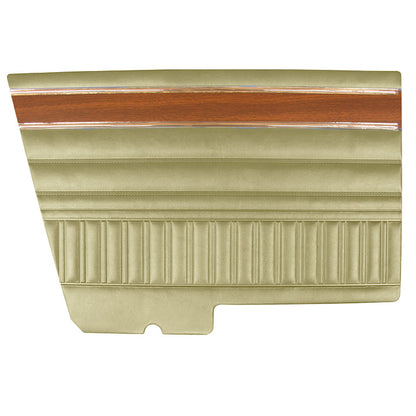 72 DART SWINGER/SCAMP HARDTOP REAR PANELS (W/ WOOGRAIN & KNURLED CHROME) - EMBER GOLD