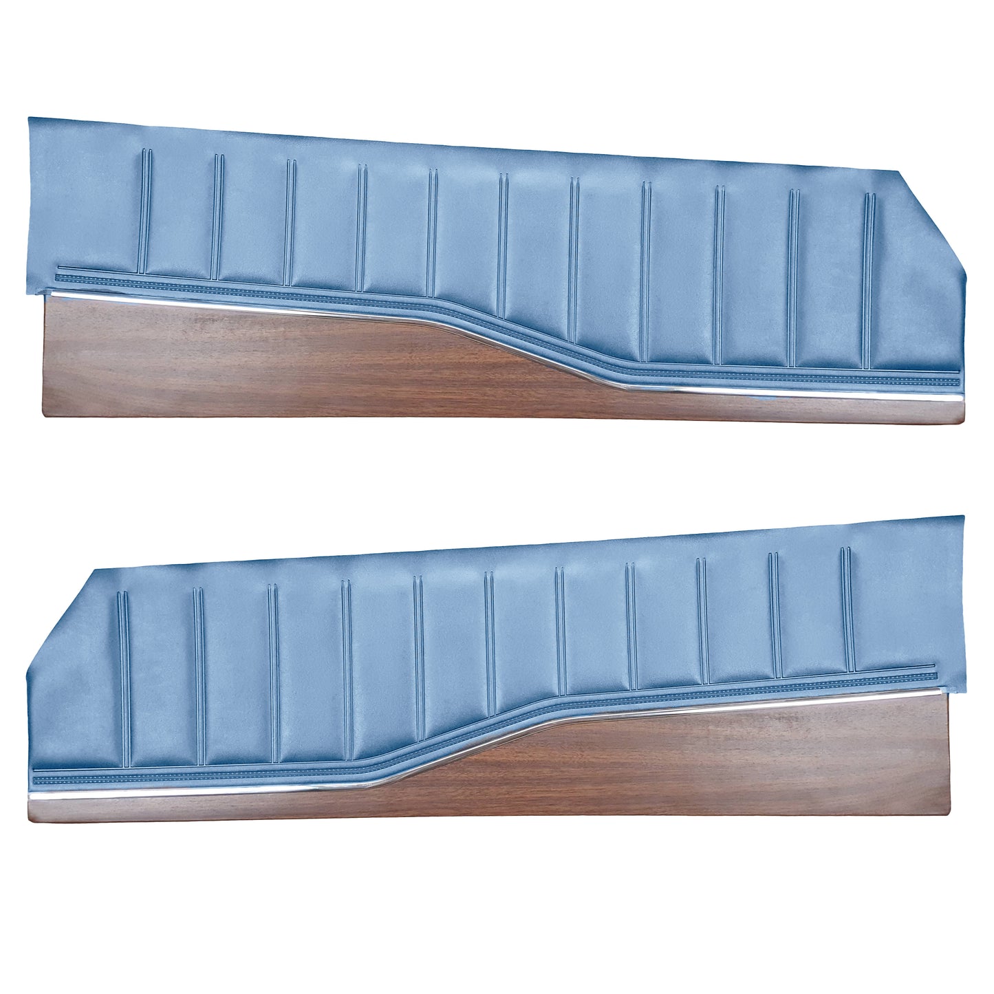 72 CHARGER/CHARGER SE FRONT UPPER DOOR PANELS W/ WOODGRAIN - BRIGHT BLUE