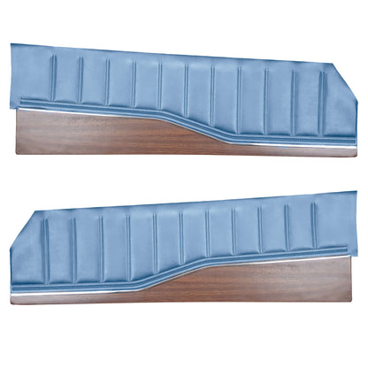 72 CHARGER/CHARGER SE FRONT UPPER DOOR PANELS W/ WOODGRAIN - BRIGHT BLUE