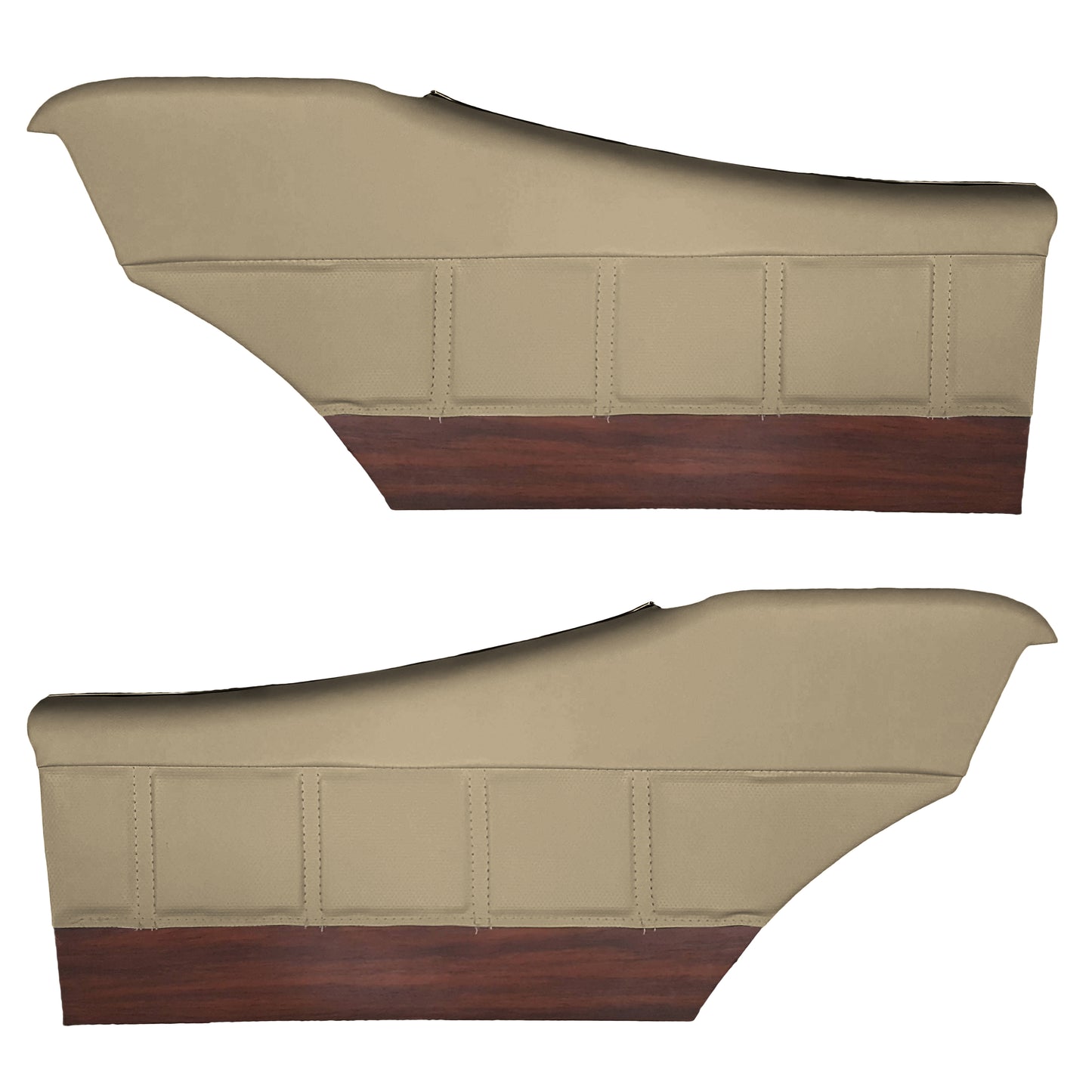 72 SKYLARK/GS "DELUXE" SPORT COUPE REAR PANELS W/ WOODGRAIN (PRE-ASSEMBLED) - SRM SANDALWOOD