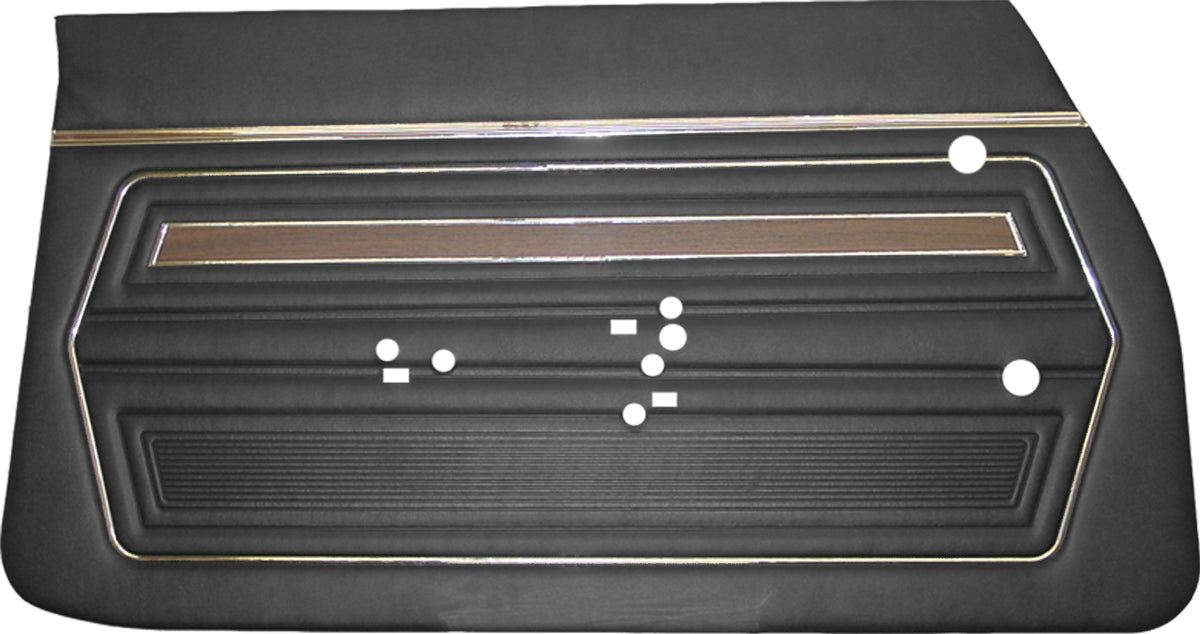 72 CUTLASS FRONT DOOR PANELS (UNASSEMBLED) - BLACK