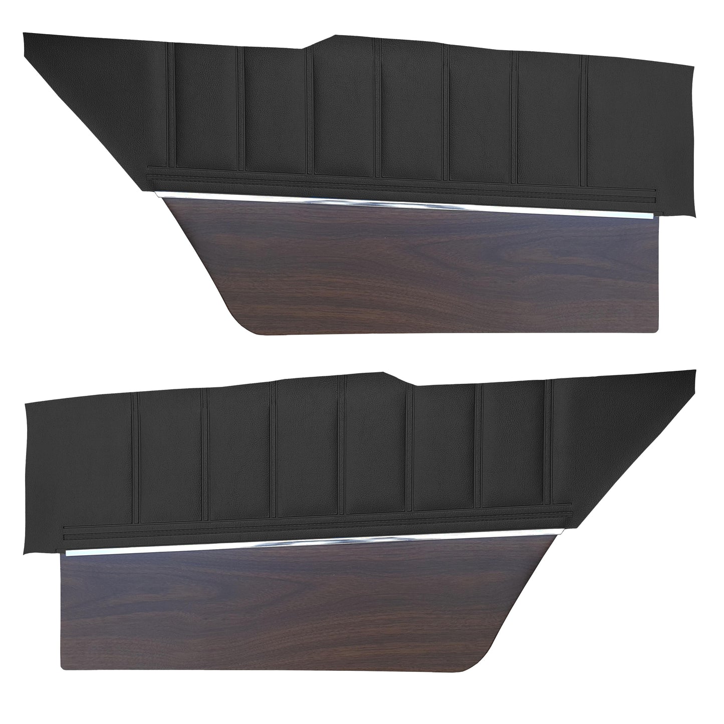 73 CHARGER SE HARDTOP REAR UPPER PANELS W/ WOODGRAIN (COLOGNE GRAIN) - BLACK