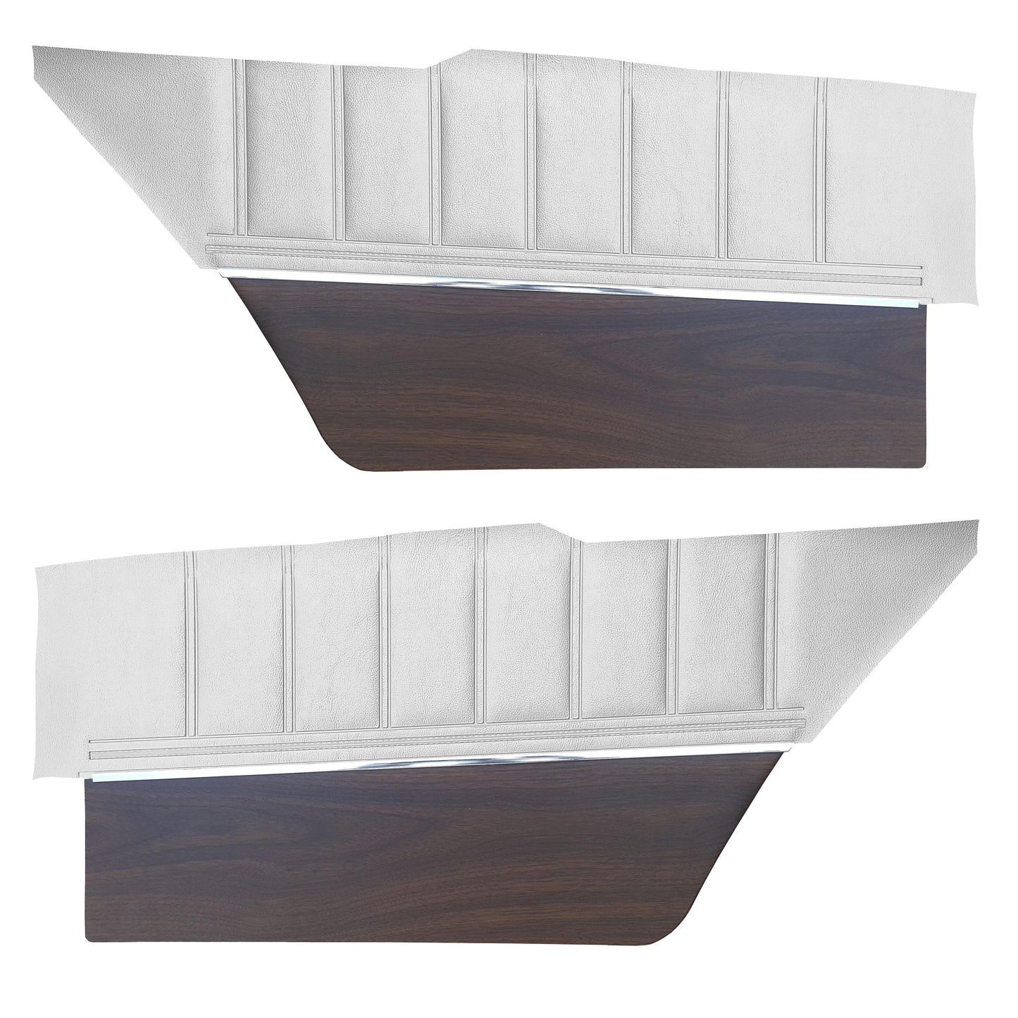73 CHARGER SE HARDTOP REAR UPPER PANELS W/ WOODGRAIN (COLOGNE GRAIN) - WHITE