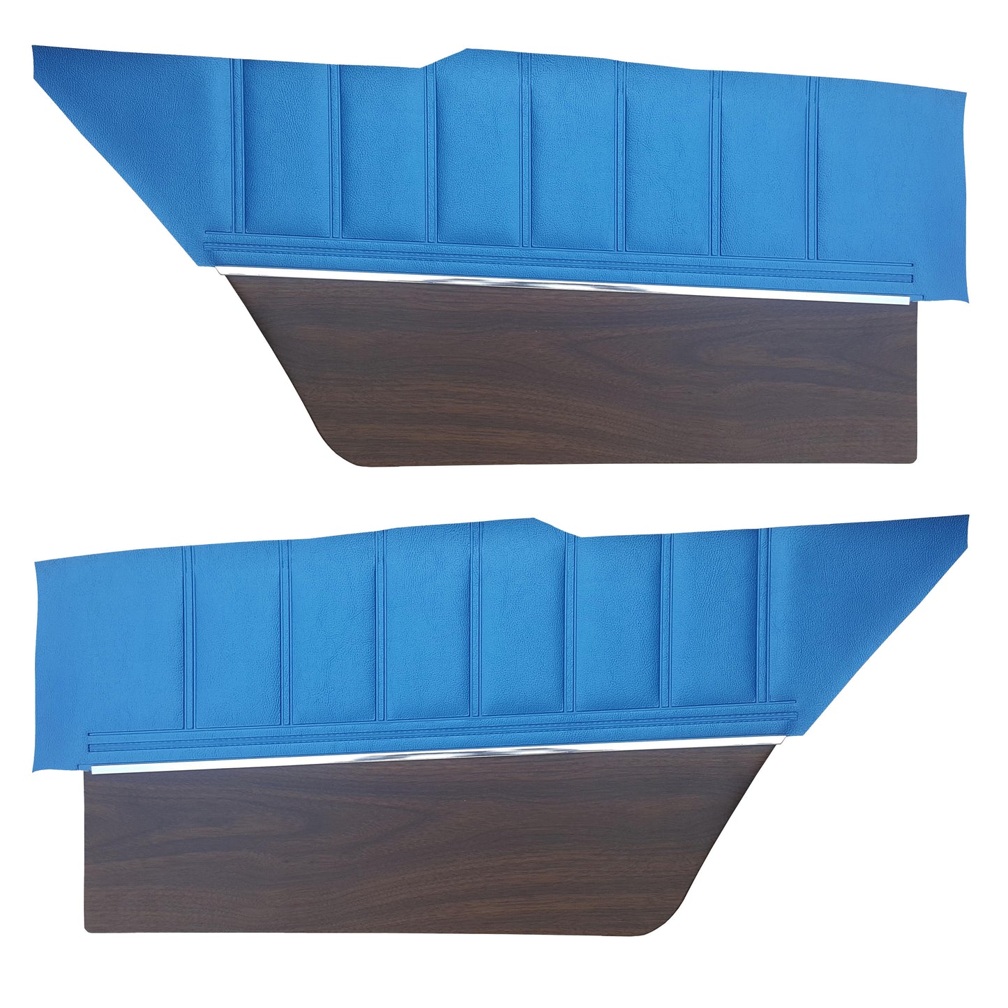 73 CHARGER SE HARDTOP REAR UPPER PANELS W/ WOODGRAIN (COLOGNE GRAIN) - BRIGHT BLUE