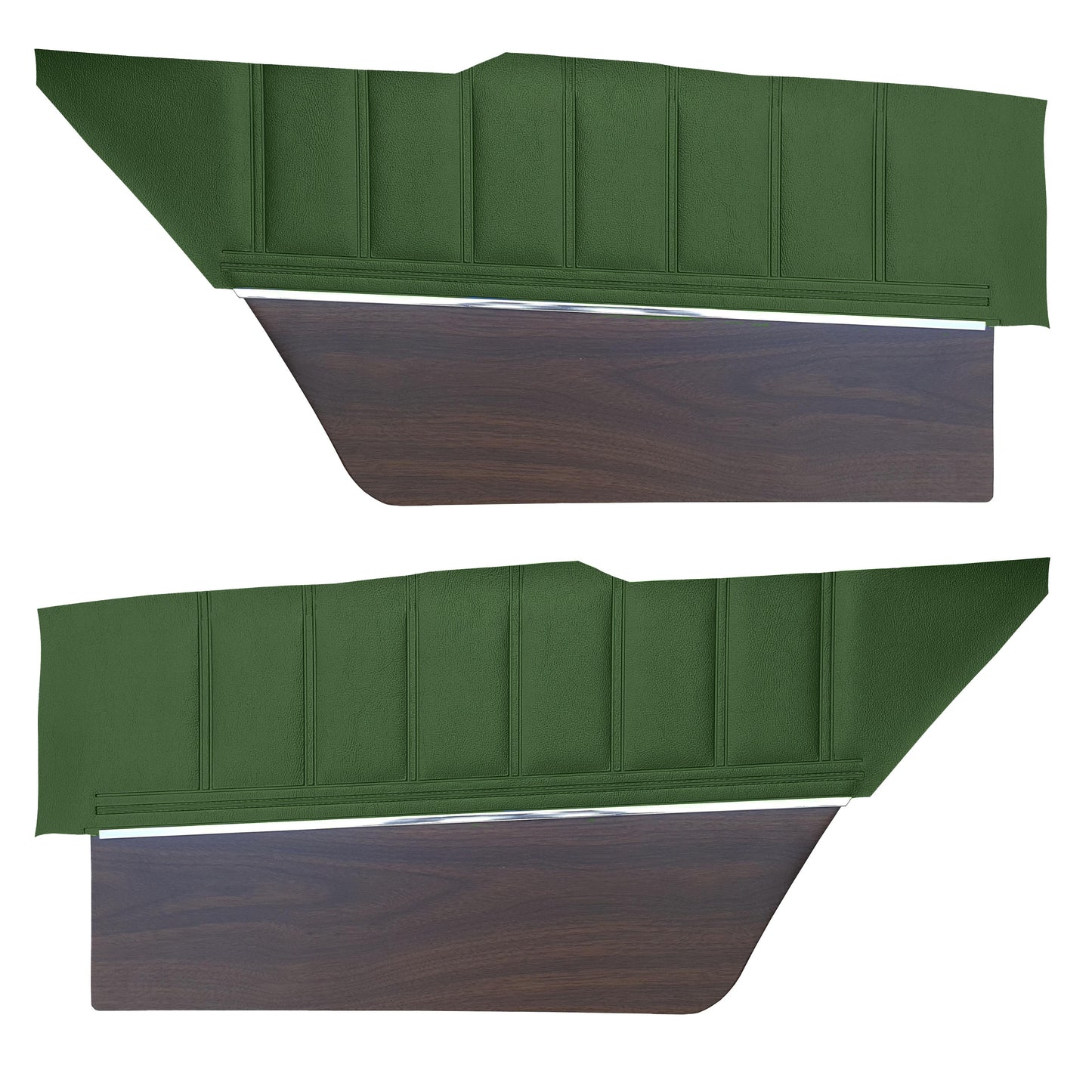 73 CHARGER SE HARDTOP REAR UPPER PANELS W/ WOODGRAIN (COLOGNE GRAIN) - GREEN