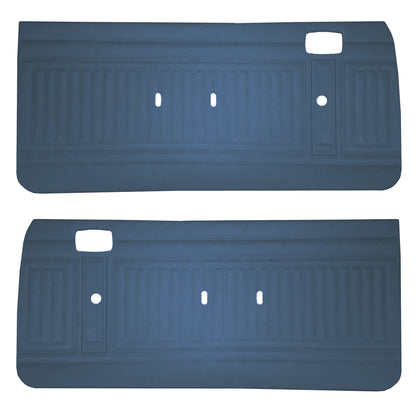 74-75 DUSTER "DECOR" FRONT DOOR PANELS W/ WOODGRAIN - BLUE
