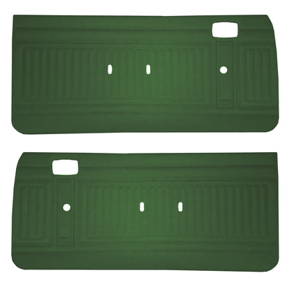 74-75 DUSTER "DECOR" FRONT DOOR PANELS W/ WOODGRAIN - JADE GREEN