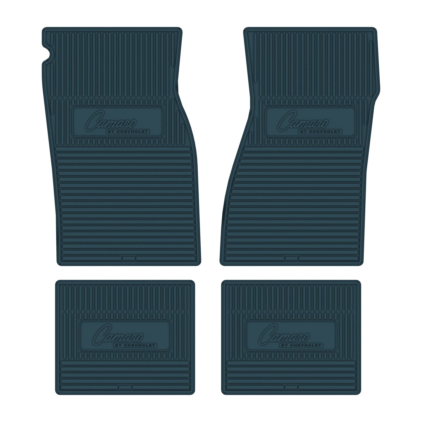 67-69 'CAMARO BY CHEVROLET' FLOOR MATS - TURQUOISE