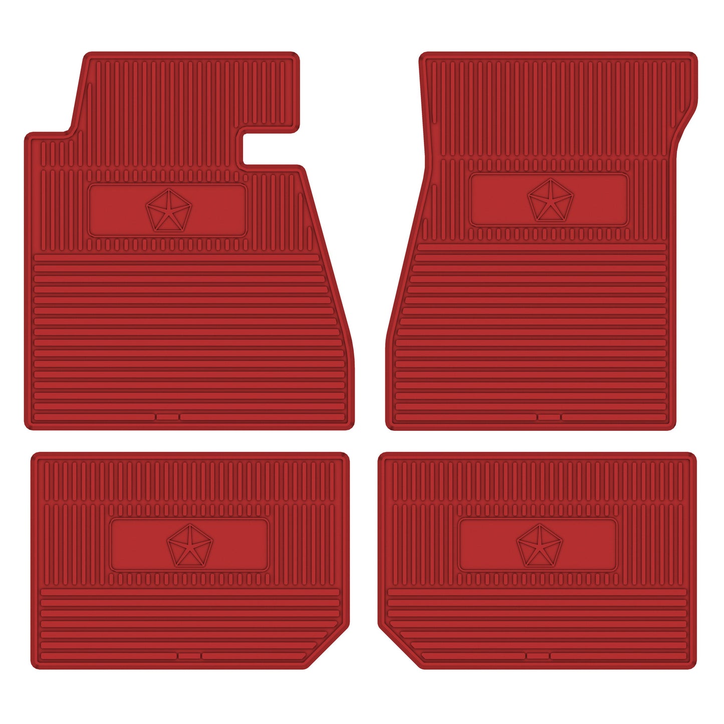 66-70 DODGE/PLYMOUTH B-BODY 'PENTASTAR' FLOOR MATS W/ AUTOMATIC TRANSMISSION - BRIGHT RED