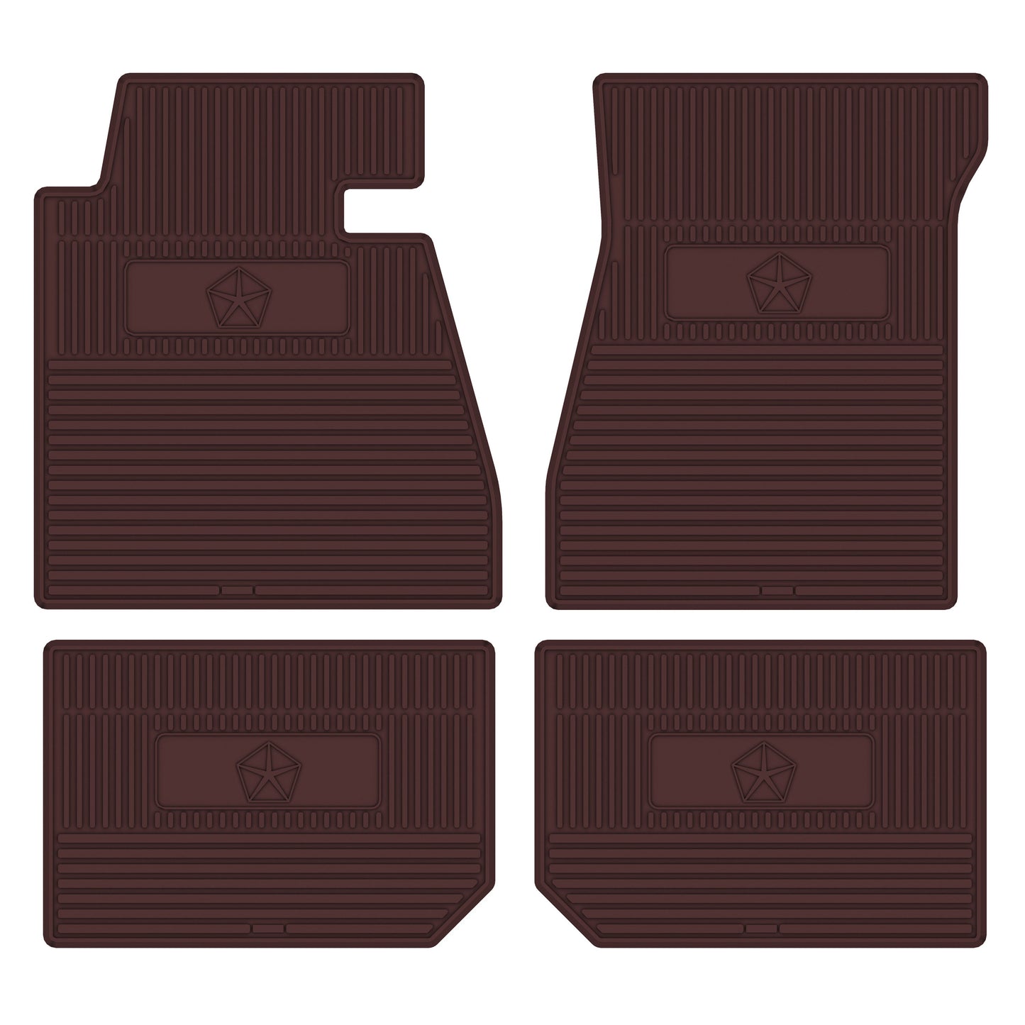66-70 DODGE/PLYMOUTH B-BODY 'PENTASTAR' FLOOR MATS W/ AUTOMATIC TRANSMISSION - MAROON