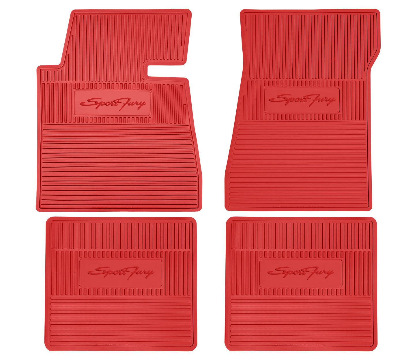 62-64 'SPORT FURY' FLOOR MATS W/ AUTOMATIC TRANSMISSION - BRIGHT RED
