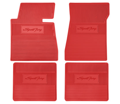 62-64 'SPORT FURY' FLOOR MATS W/ AUTOMATIC TRANSMISSION - BRIGHT RED