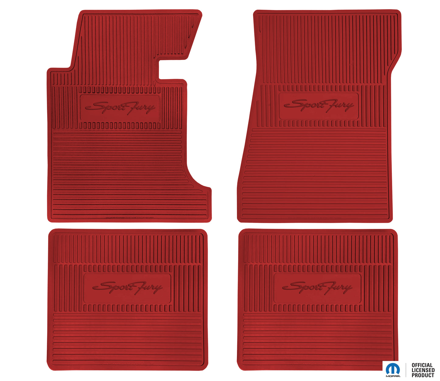 62-64 'SPORT FURY' FLOOR MATS W/ MANUAL TRANSMISSION - RED