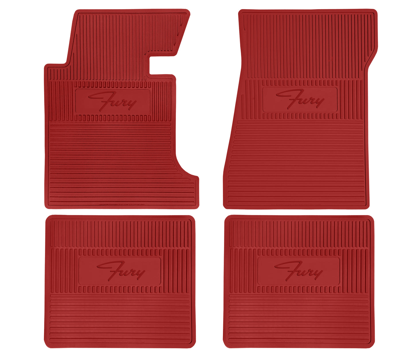 63-64 PLYMOUTH 'FURY' FLOOR MATS W/ MANUAL TRANSMISSION - RED