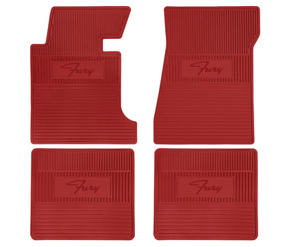 63-64 PLYMOUTH 'FURY' FLOOR MATS W/ MANUAL TRANSMISSION - RED