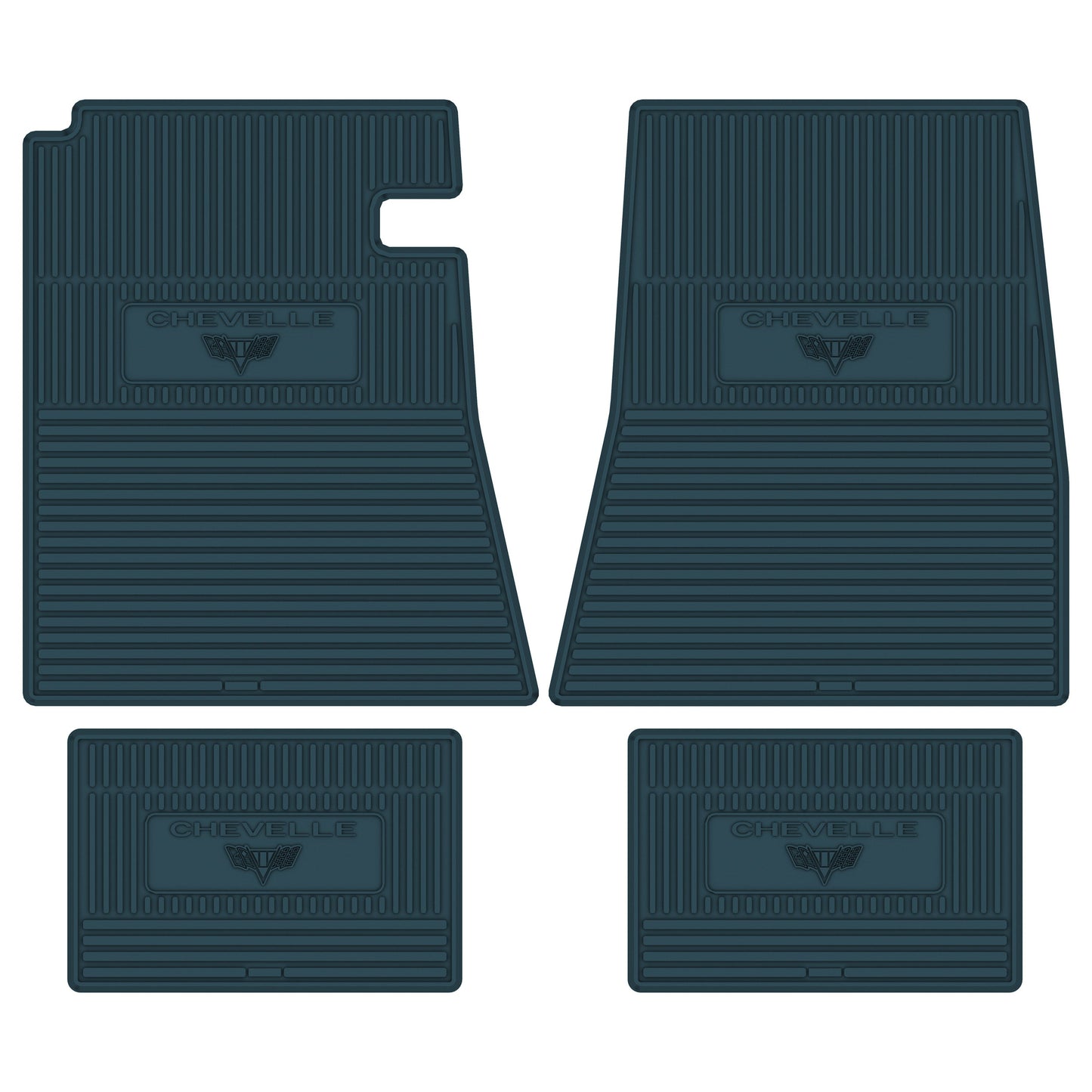66-67 CHEVROLET 'CHEVELLE W/ FLAG' FLOOR MATS - TURQUOISE