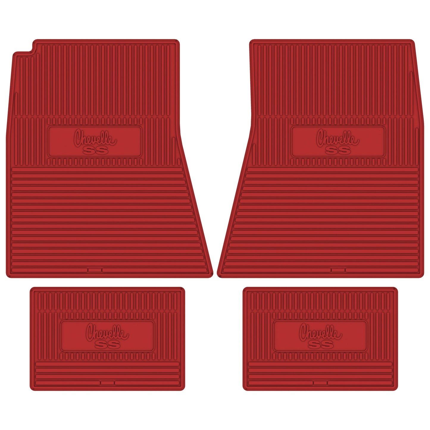 70-72 CHEVROLET 'CHEVELLE SS' FLOOR MATS - BRIGHT RED