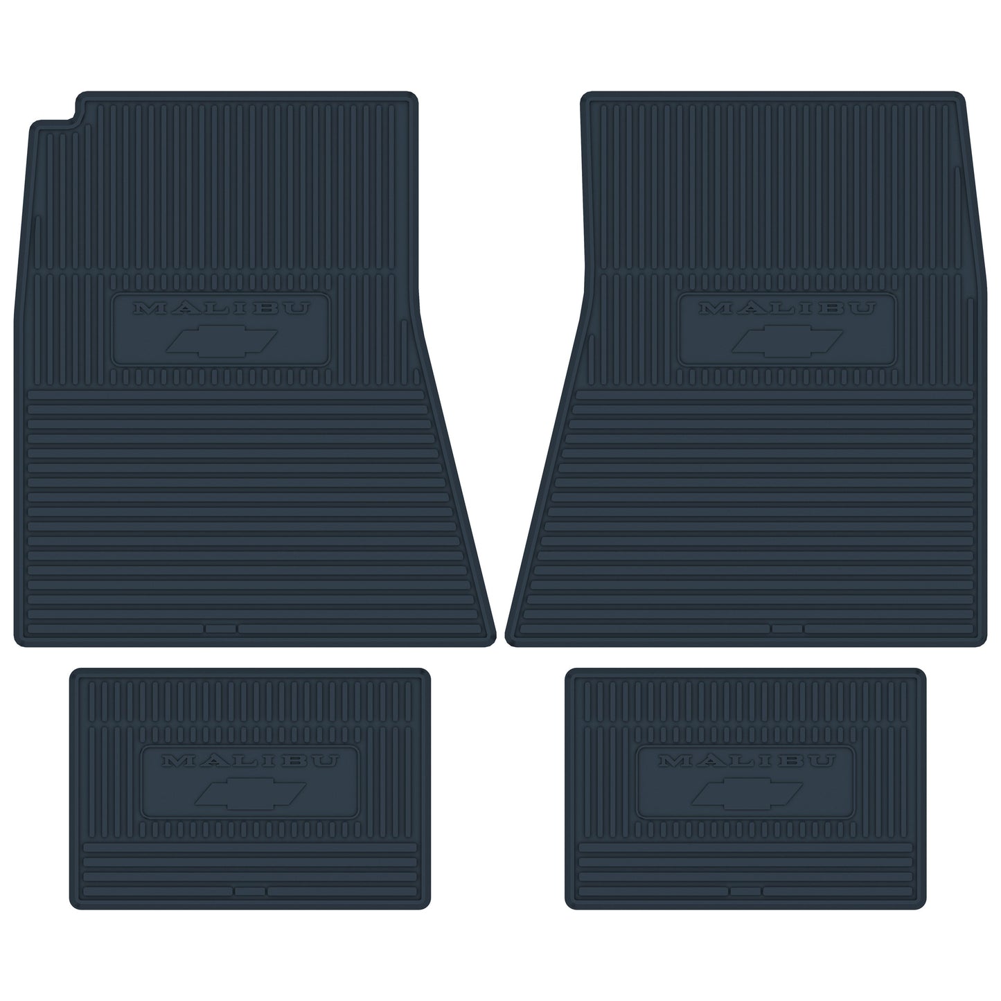 69-72 CHEVROLET 'MALIBU W/ BOWTIE' FLOOR MATS - DARK BLUE