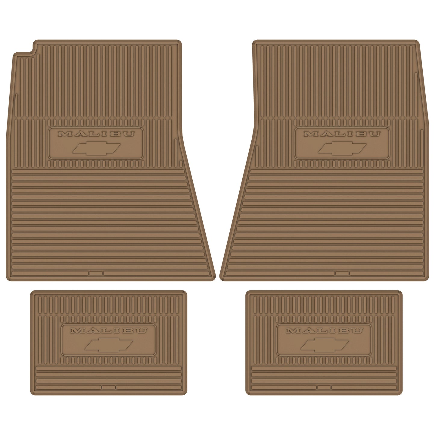 69-72 CHEVROLET 'MALIBU W/ BOWTIE' FLOOR MATS - TAN