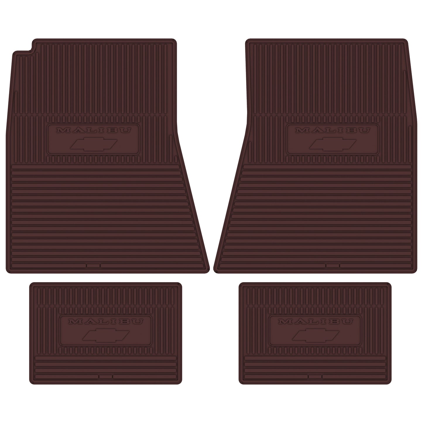 69/72 MALIBU W/ BOWTIE VINYL FLOORMATS - MAROON