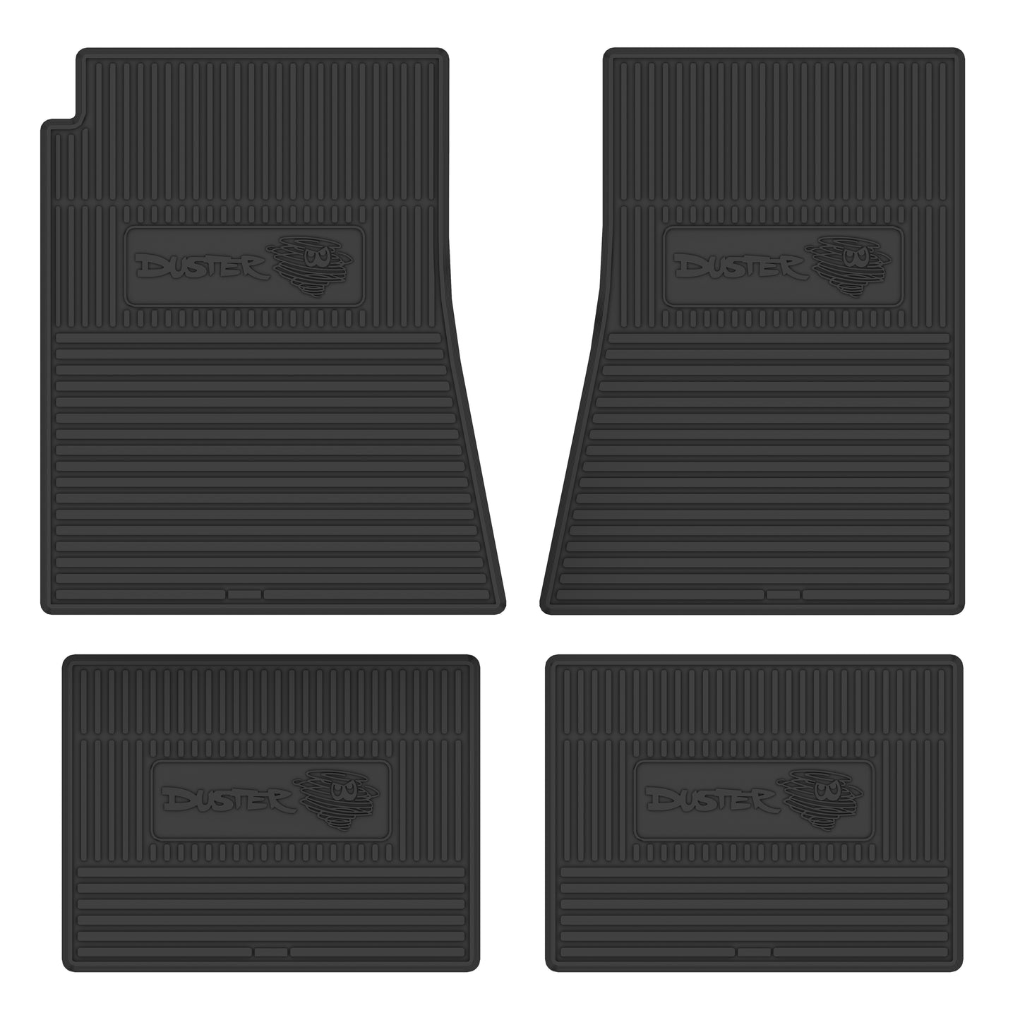 70-76 PLYMOUTH 'DUSTER W/ DUST CLOUD' FLOOR MATS W/ AUTOMATIC TRANSMISSION - BLACK