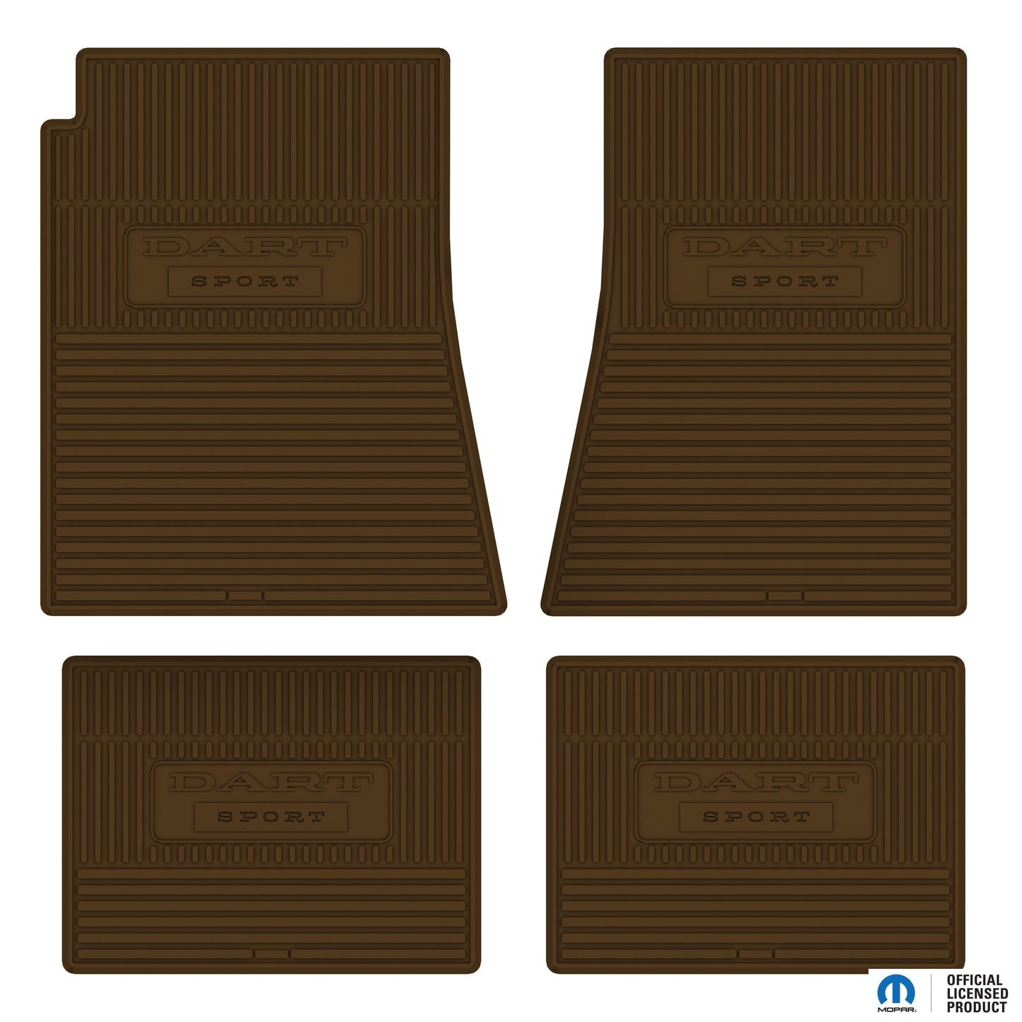 73-76 DODGE 'DART SPORT' FLOOR MATS W/ AUTOMATIC TRANSMISSION - DARK SADDLE