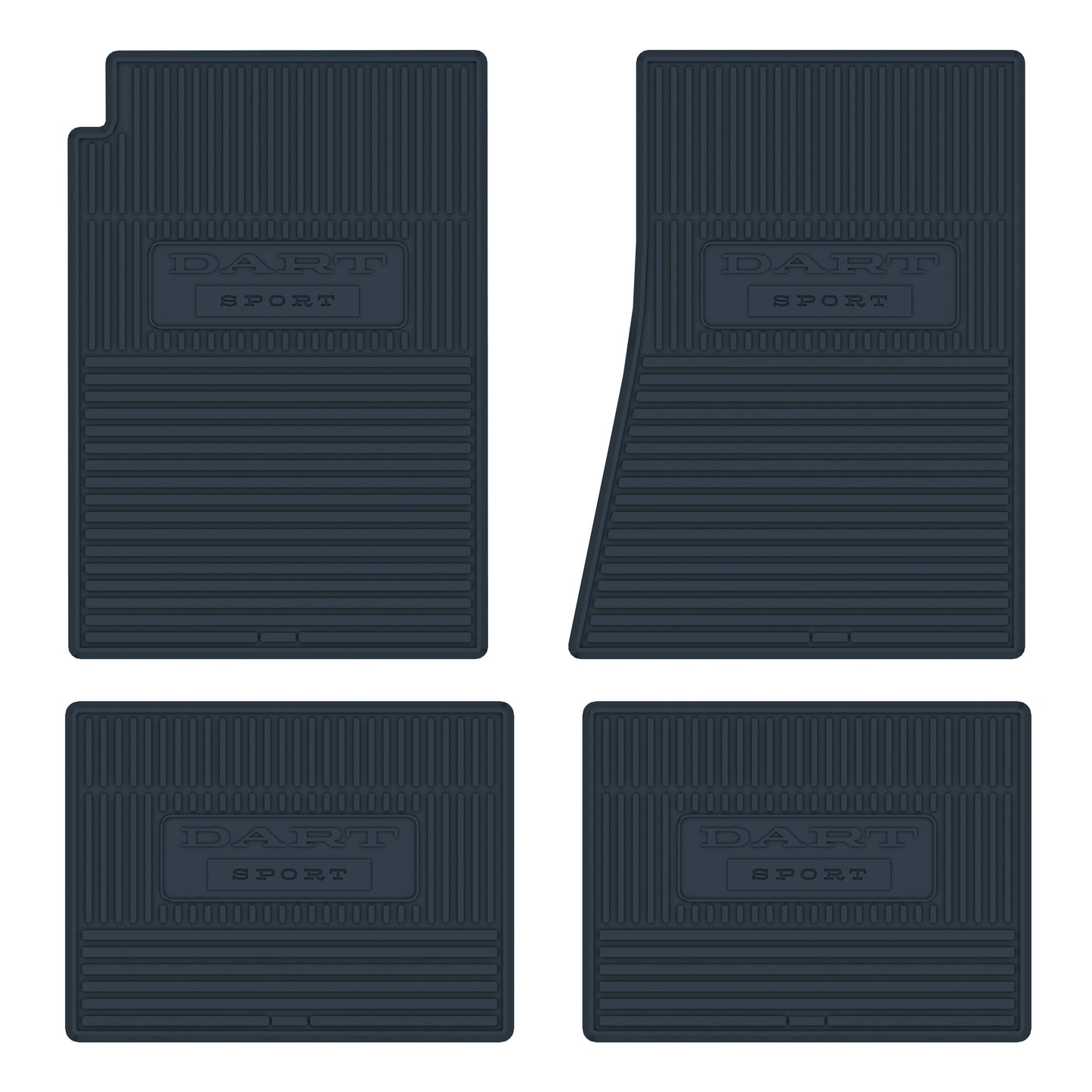 73-76 DODGE 'DART SPORT' FLOOR MATS W/ MANUAL TRANSMISSION - DARK BLUE