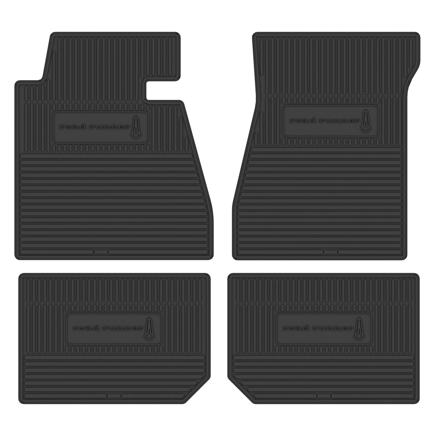68-70 PLYMOUTH 'ROADRUNNER' FLOOR MATS W/ AUTOMATIC TRANSMISSION - BLACK