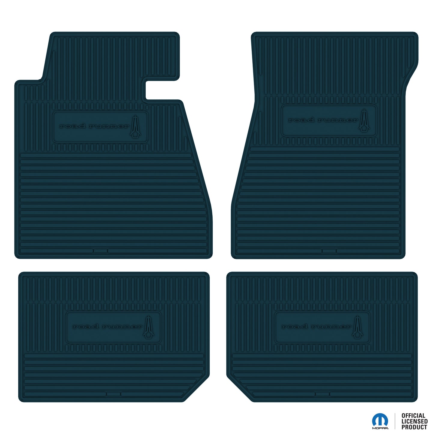 68-70 PLYMOUTH 'ROADRUNNER' FLOOR MATS W/ AUTOMATIC TRANSMISSION - TURQUOISE