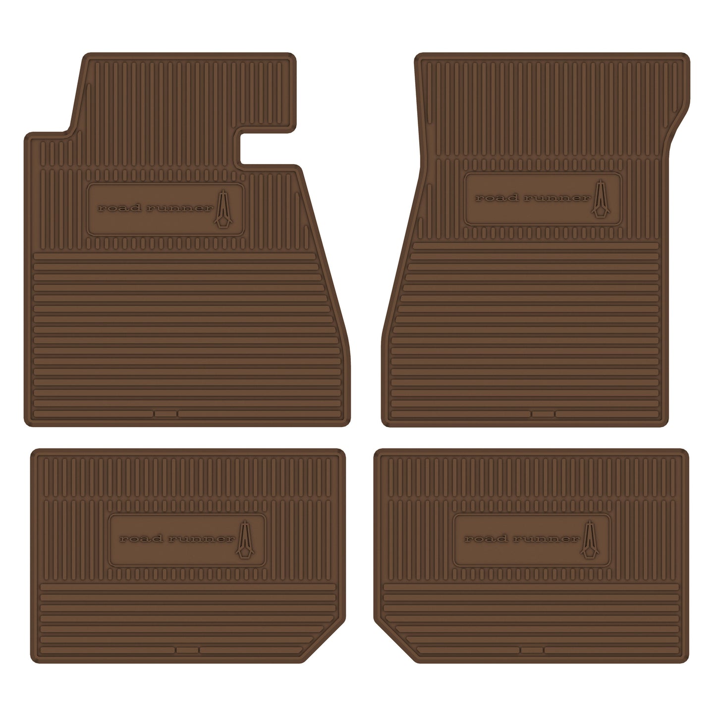 68-70 PLYMOUTH 'ROADRUNNER' FLOOR MATS W/ AUTOMATIC TRANSMISSION - SADDLE
