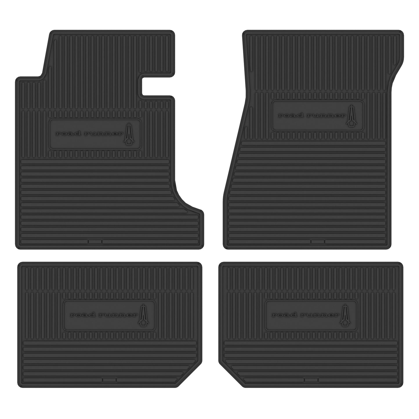 68-70 PLYMOUTH 'ROADRUNNER' FLOOR MATS W/ MANUAL TRANSMISSION - BLACK