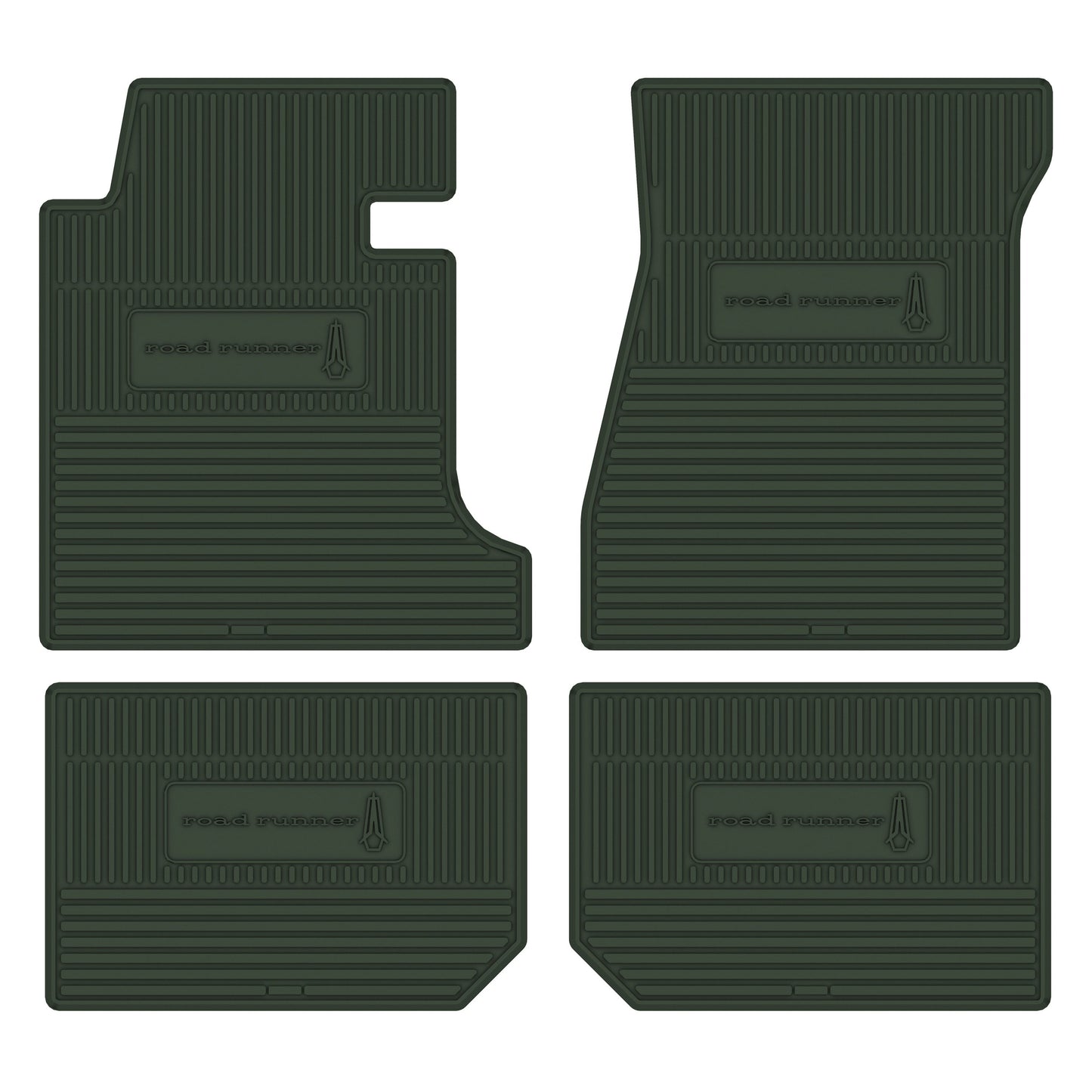 68-70 PLYMOUTH 'ROADRUNNER' FLOOR MATS W/ MANUAL TRANSMISSION - GREEN