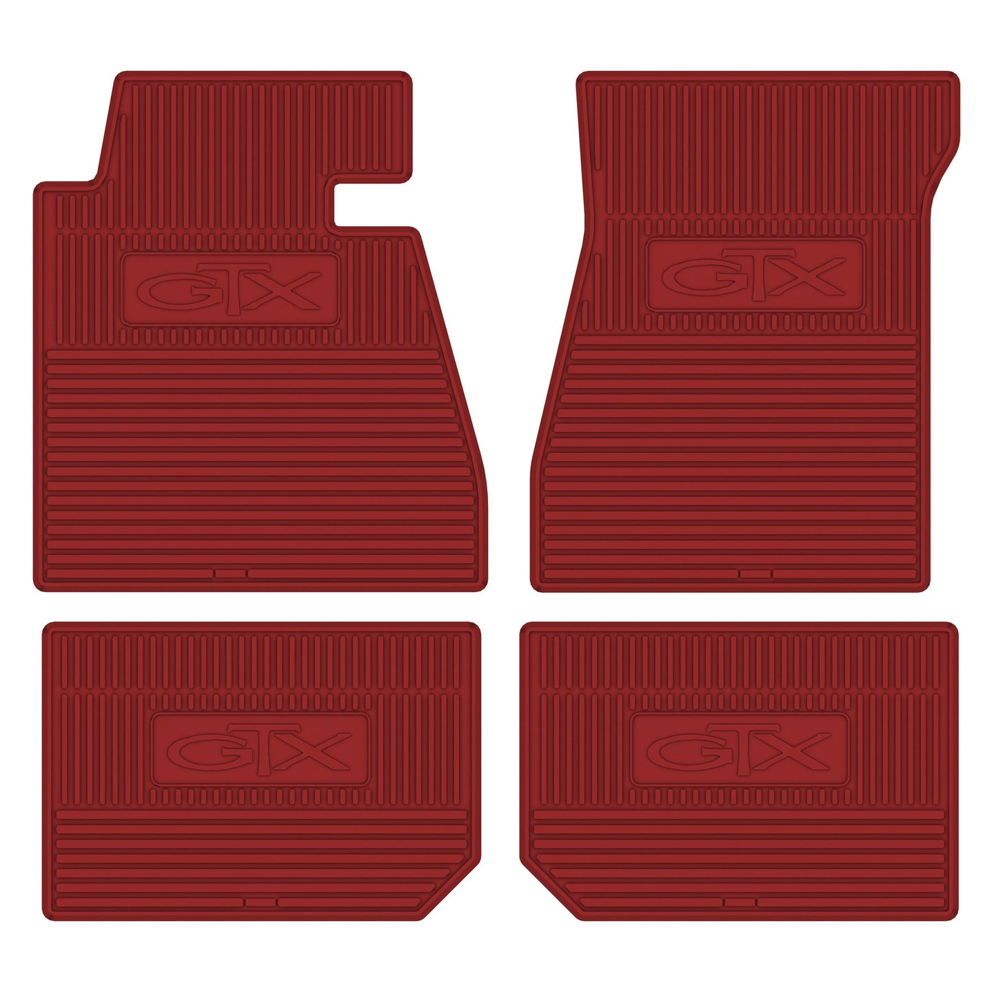 67-70 PLYMOUTH 'GTX' FLOOR MATS W/ AUTOMATIC TRANSMISSION - RED