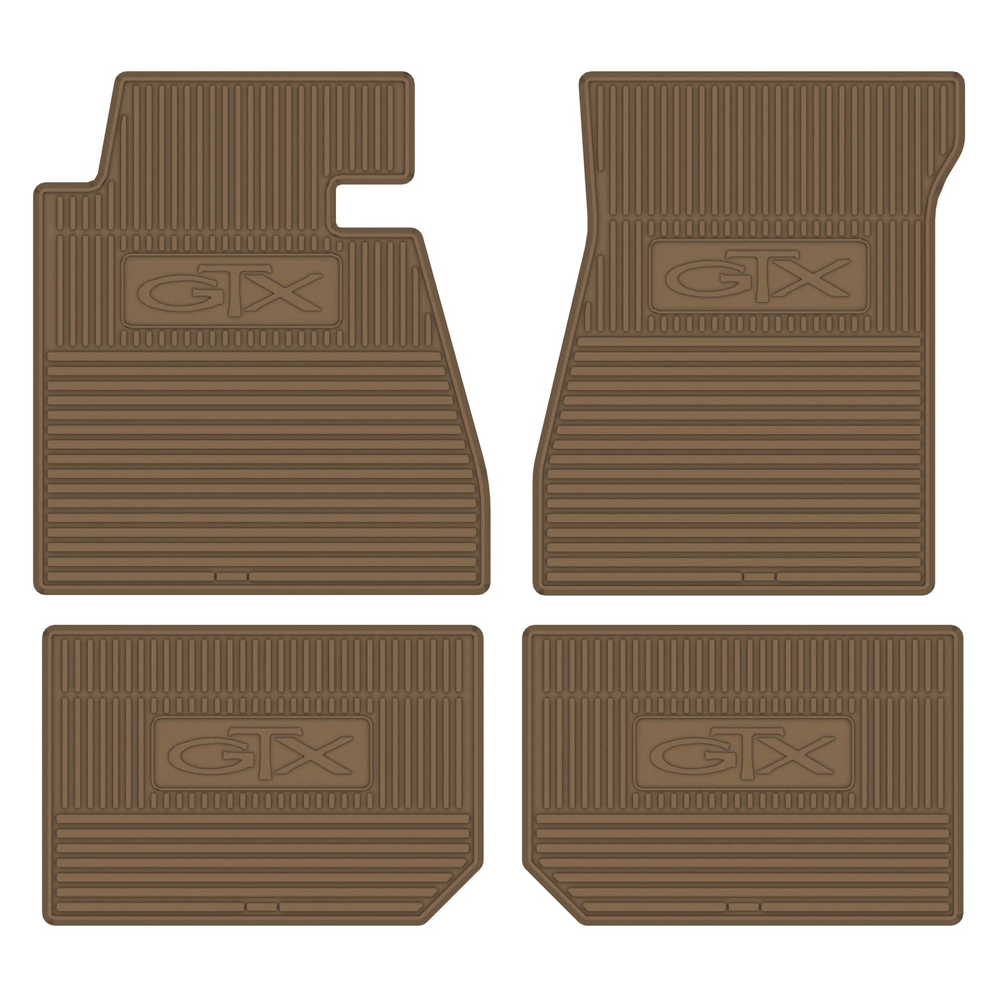 67-70 PLYMOUTH 'GTX' FLOOR MATS W/ AUTOMATIC TRANSMISSION - TAN