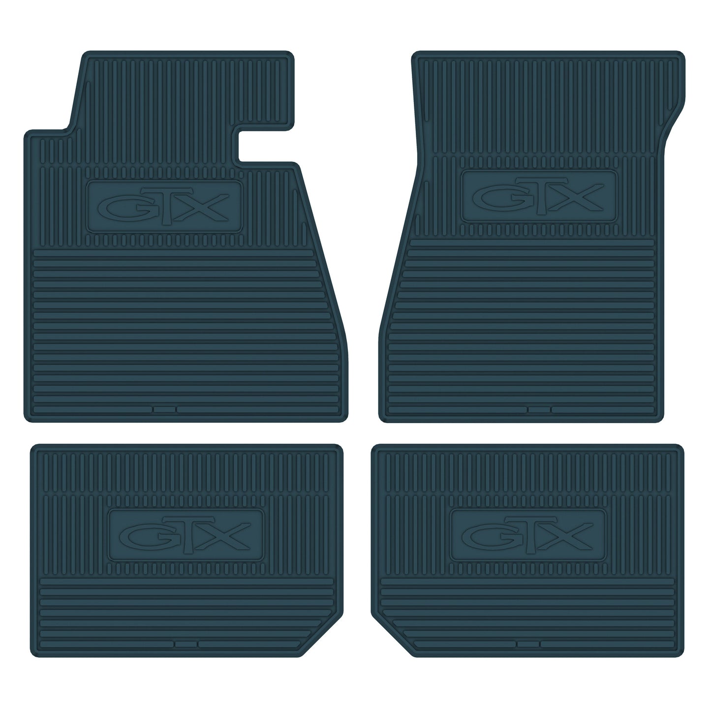 67-70 PLYMOUTH 'GTX' FLOOR MATS W/ AUTOMATIC TRANSMISSION - TURQUOISE