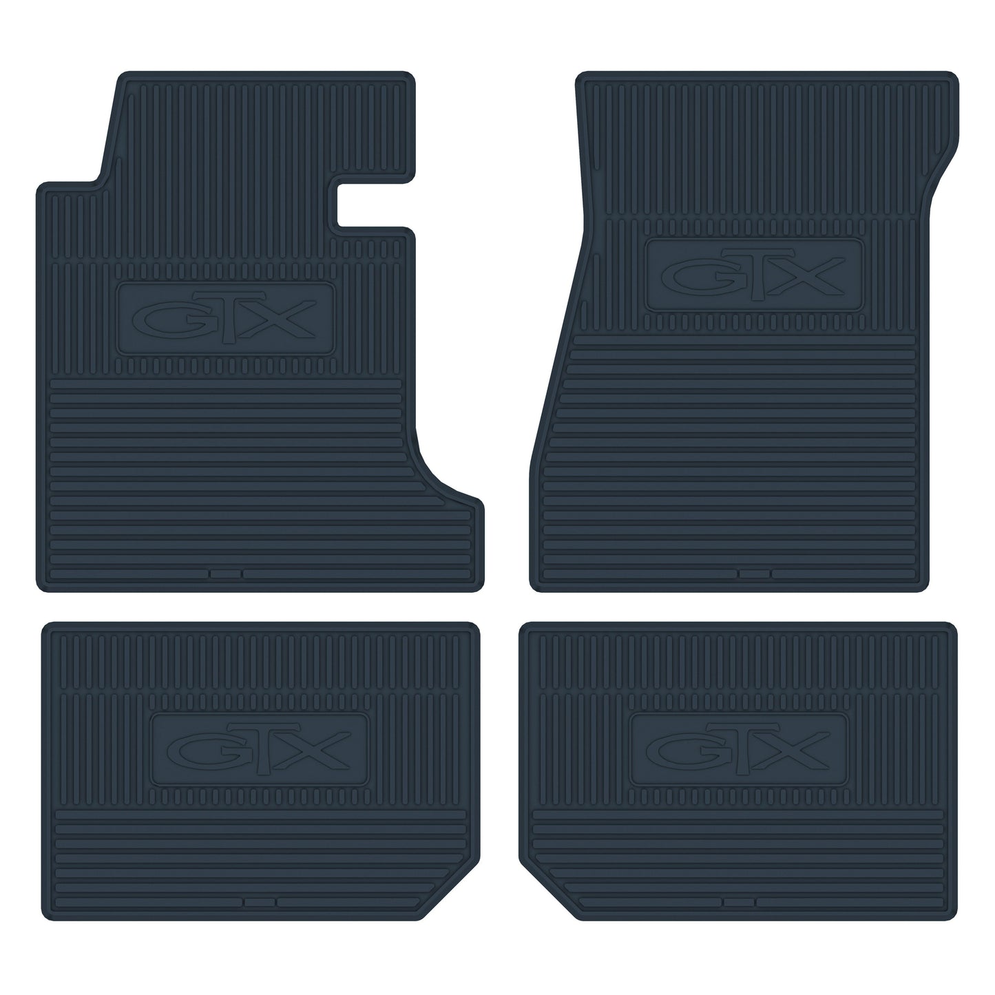 67-70 PLYMOUTH 'GTX' FLOOR MATS W/ MANUAL TRANSMISSION - DARK BLUE