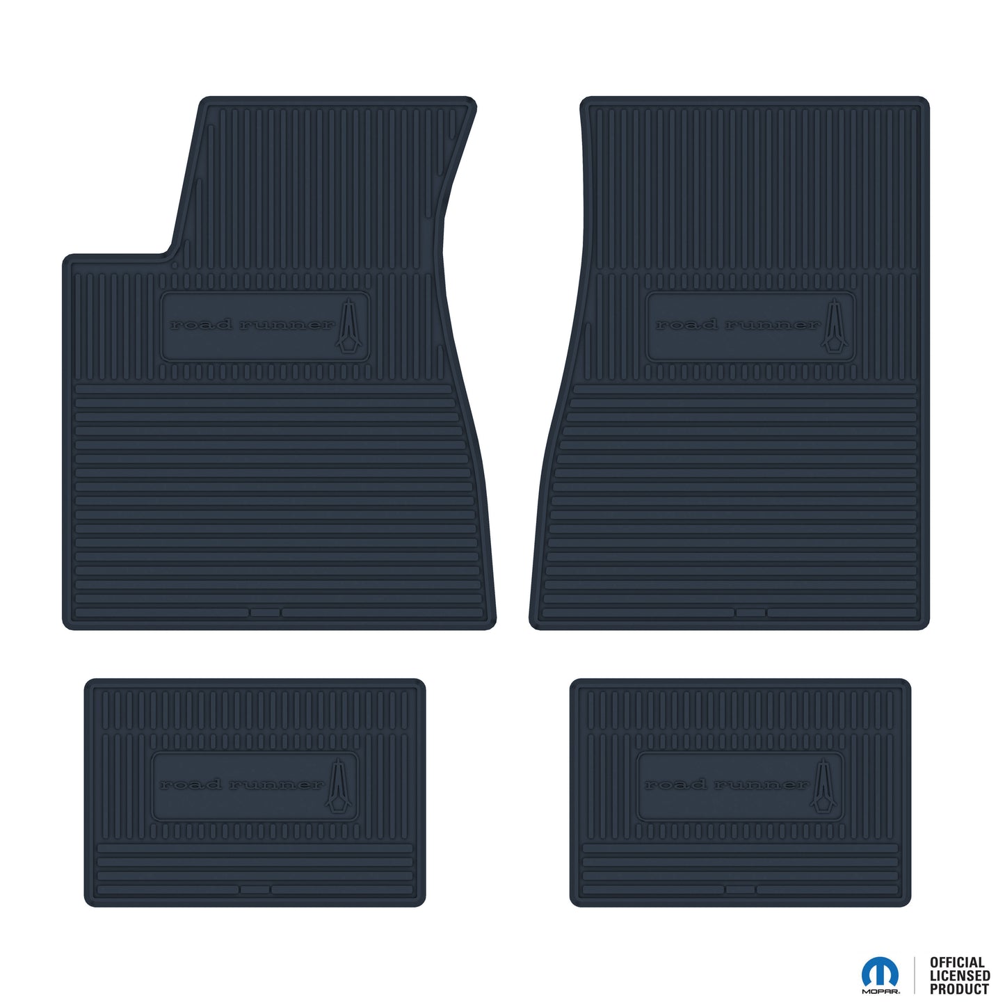 71-74 PLYMOUTH 'ROADRUNNER' FLOOR MATS W/ AUTOMATIC TRANSMISSION - DARK BLUE