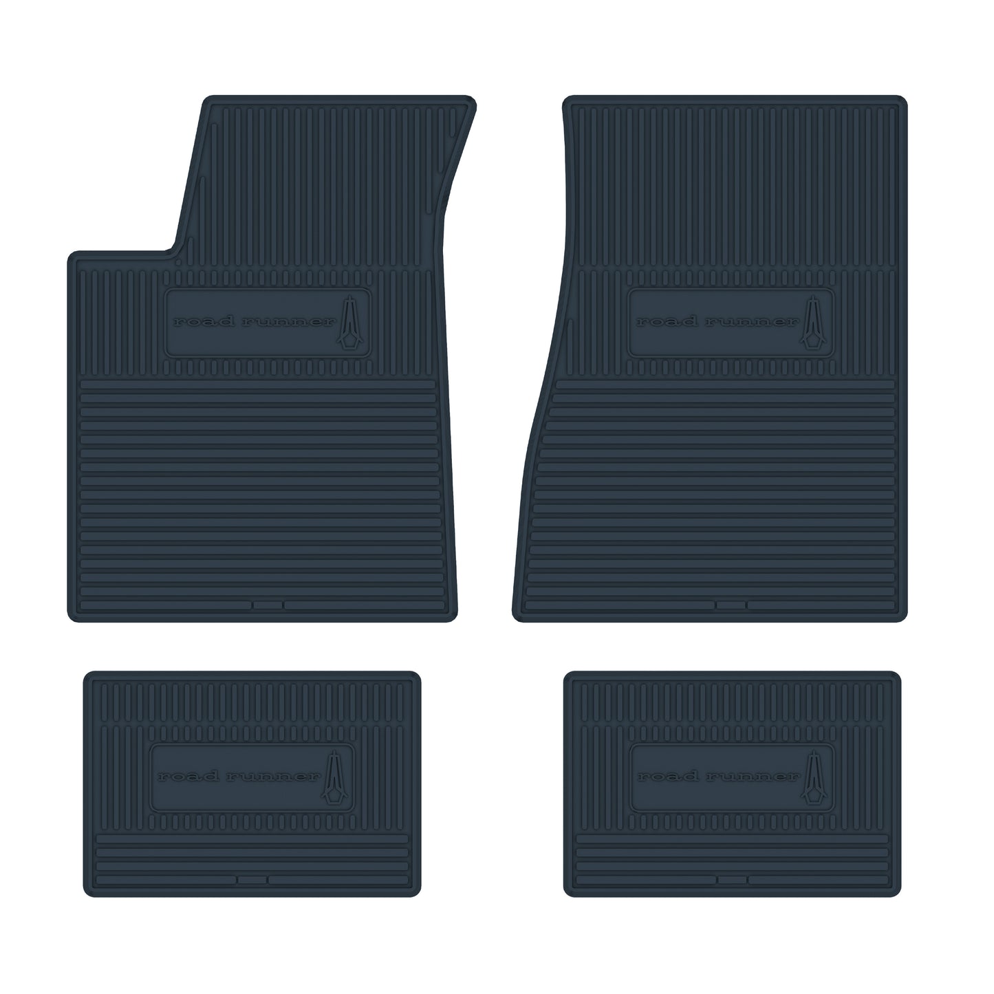 71-74 PLYMOUTH 'ROADRUNNER' FLOOR MATS W/ MANUAL TRANSMISSION - DARK BLUE
