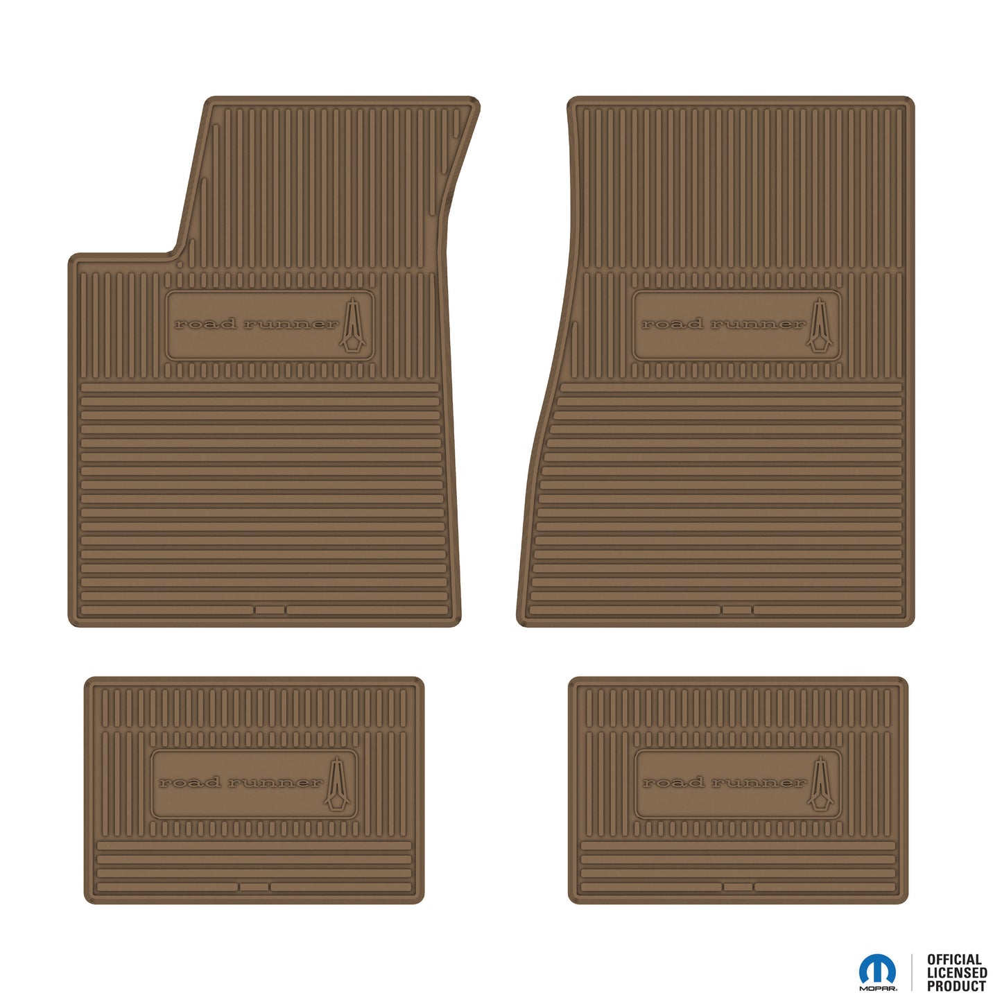 71-74 PLYMOUTH 'ROADRUNNER' FLOOR MATS W/ MANUAL TRANSMISSION - TAN