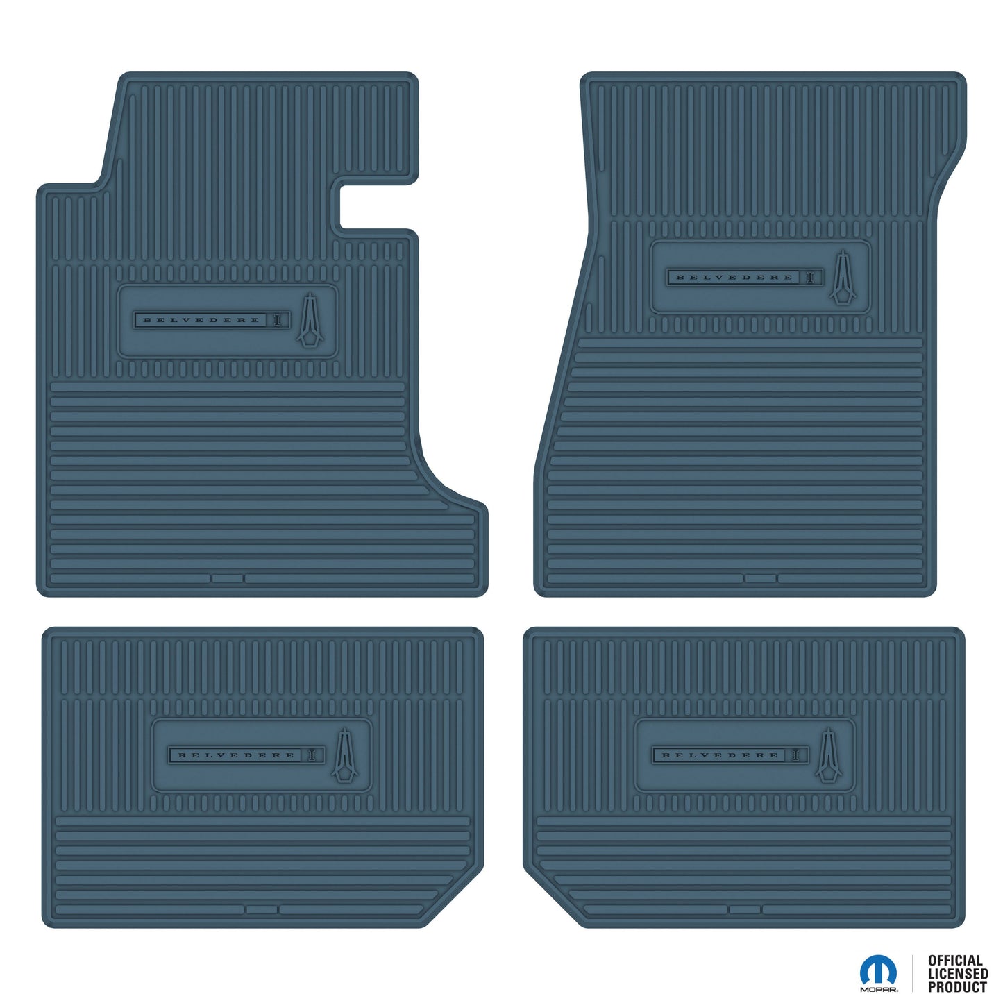 66-67 PLYMOUTH 'BELVEDERE I' FLOOR MATS W/ MANUAL TRANSMISSION - MEDIUM BLUE