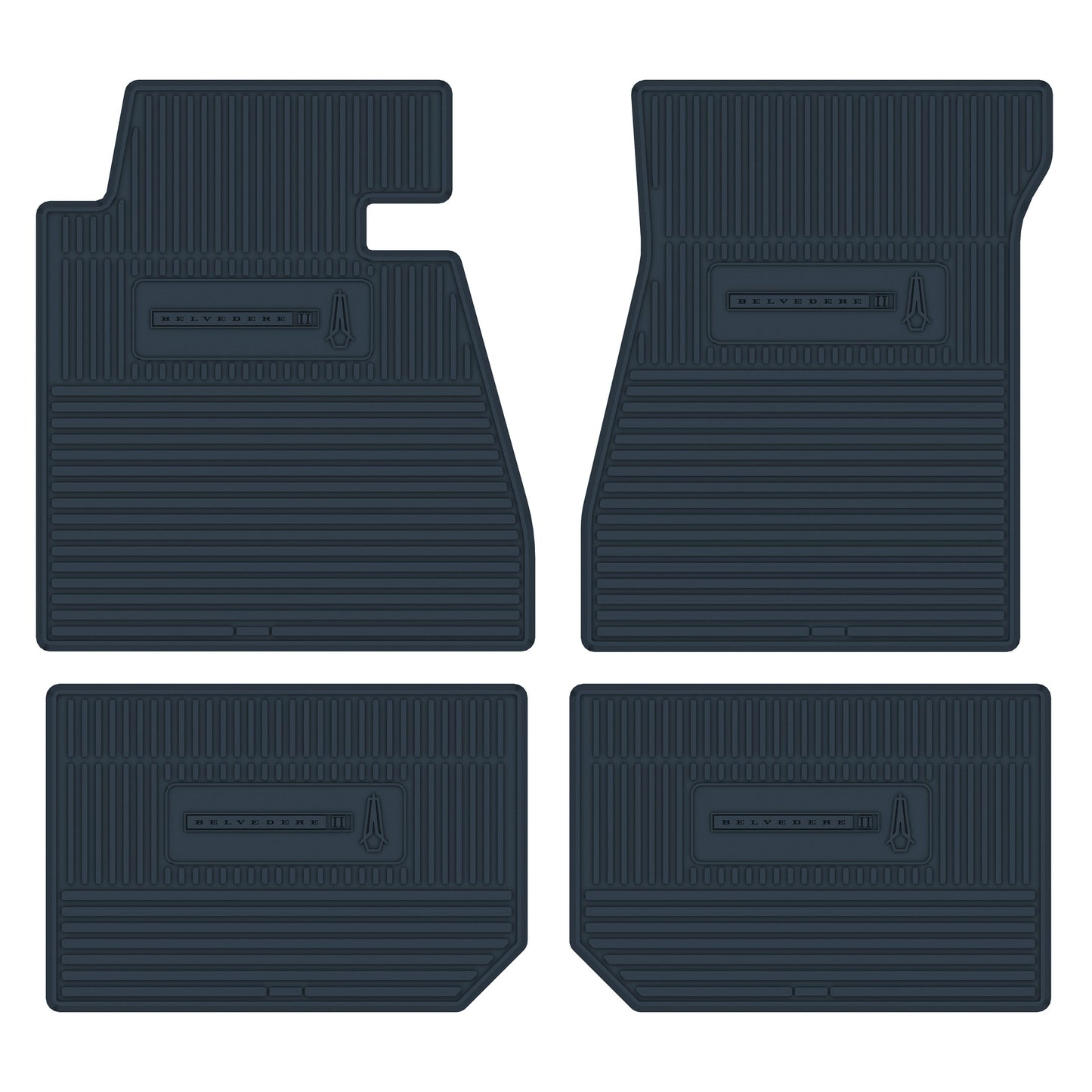 66-67 PLYMOUTH 'BELVEDERE II' FLOOR MATS W/ AUTOMATIC TRANSMISSION - DARK BLUE