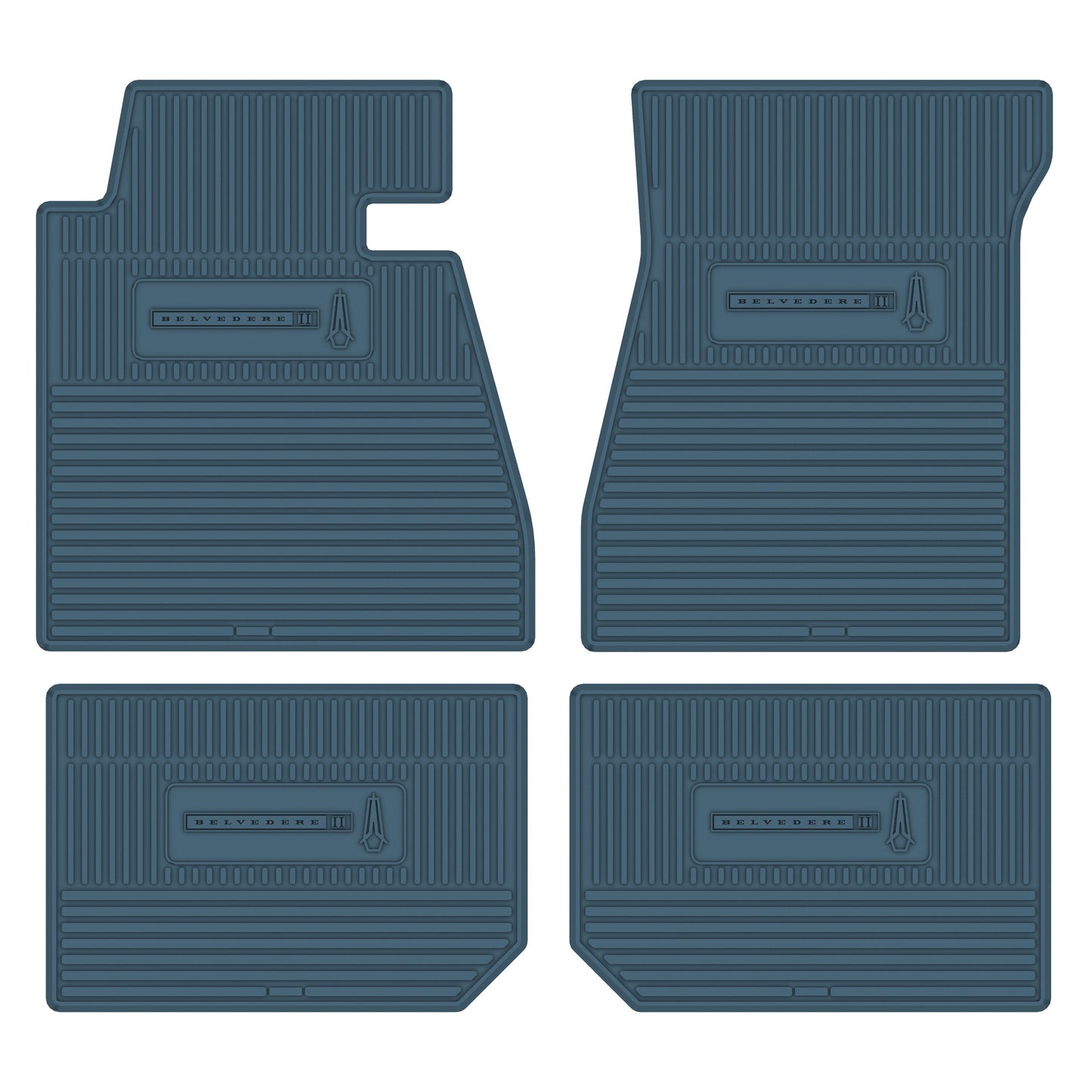 66-67 PLYMOUTH 'BELVEDERE II' FLOOR MATS W/ AUTOMATIC TRANSMISSION - MEDIUM BLUE