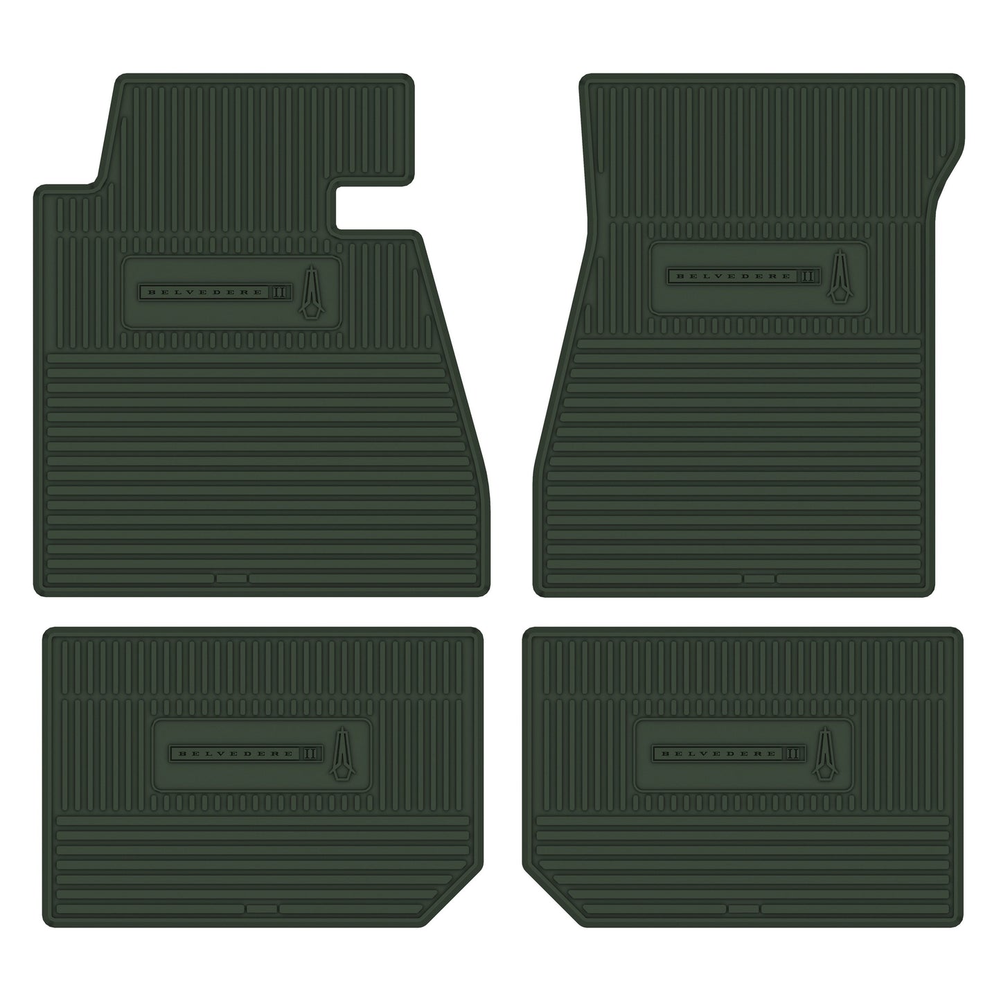 66-67 PLYMOUTH 'BELVEDERE II' FLOOR MATS W/ AUTOMATIC TRANSMISSION - GREEN
